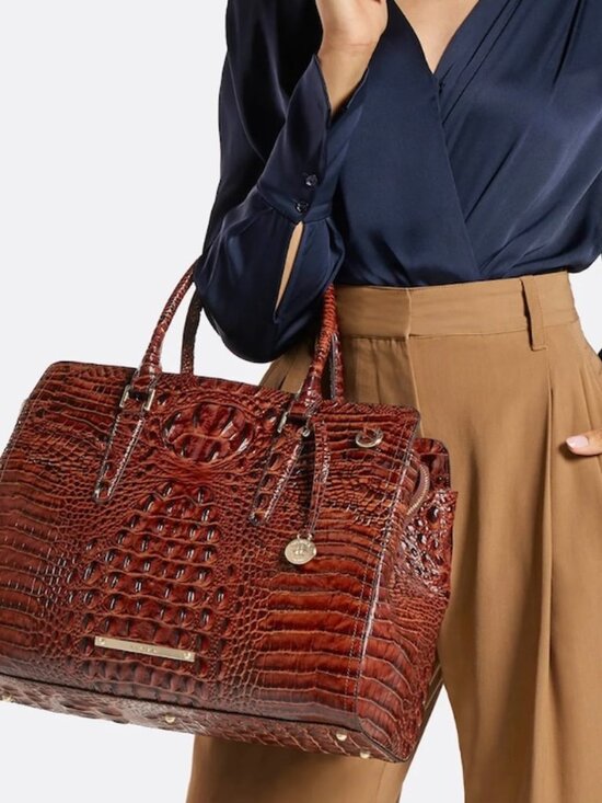 Brahmin Handbags - Brahmin Large Finley Carryall Satchel Purse Handbag Pecan Melbourne